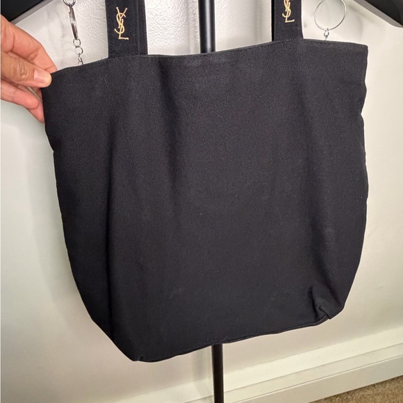 Yves Saint Laurent Black Tote with Gold Embroidered YSL Logo - Picture 6 of 12